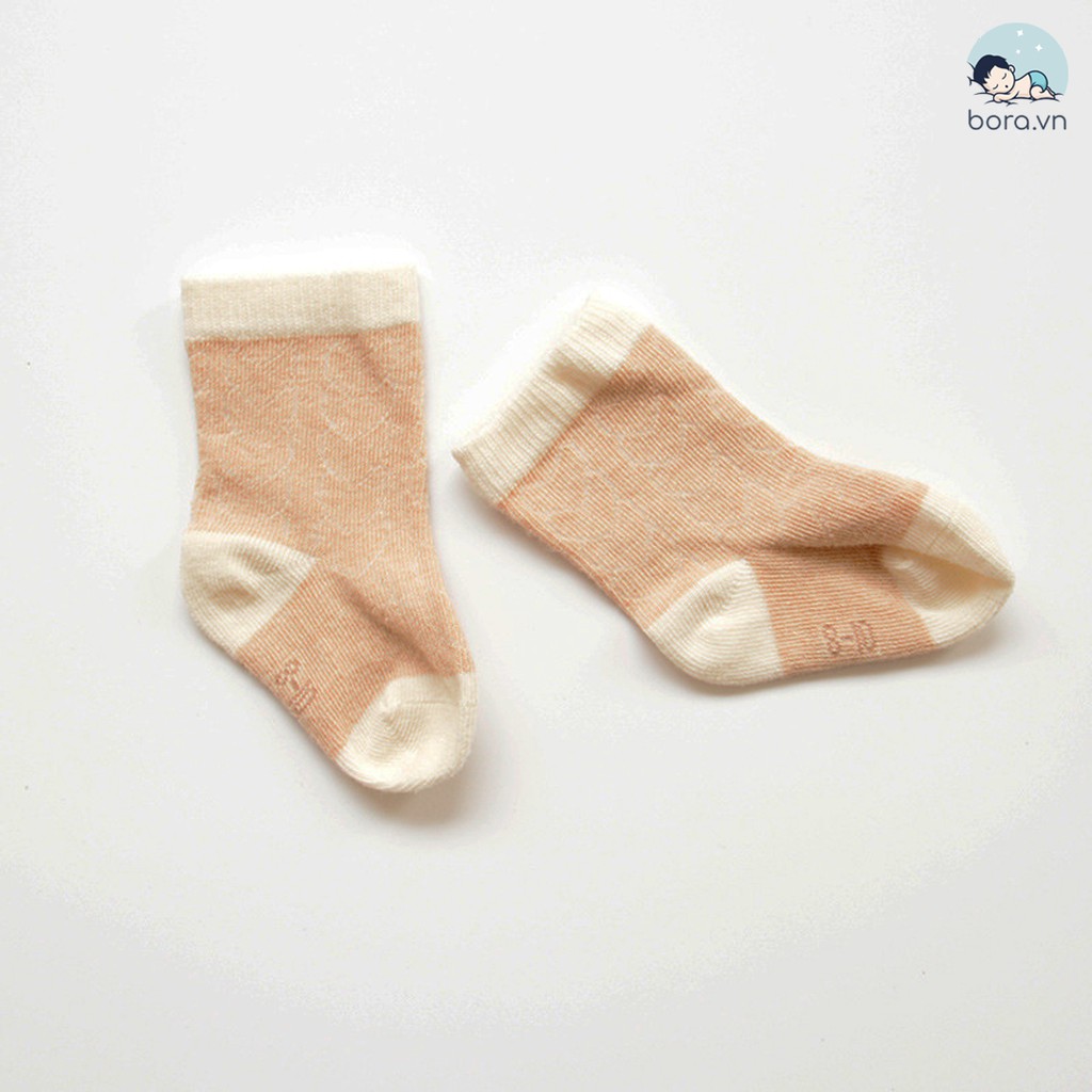 Tất cho bé, tất cotton hữu cơ giữ ấm cho bé sơ sinh 0 - 6 tháng