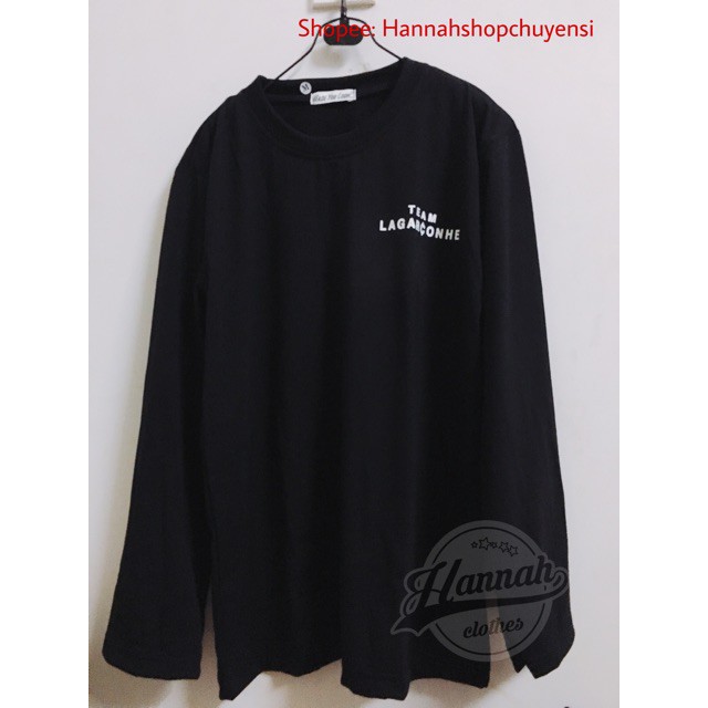 Ảnh thật - Áo thun tay dài form rộng TEAM LA GARCONNE ulzzang thu đông phong cách Hàn Quốc Ulzzang UNISEX