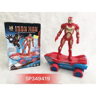 Đồ Chơi Hộp xe hơi pin đàn siêu nhân người sắt iron man trượt , 396-3