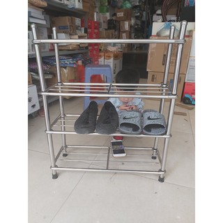 kệ để giày inox 4 tầng chắc chắn (kèm ảnh thật)