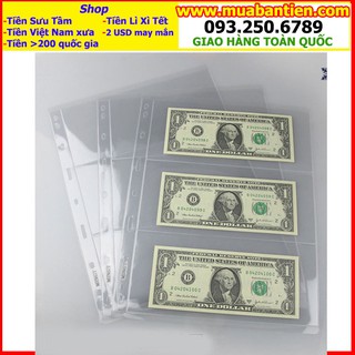 Phơi đựng tiền giấy 3 ngăn trong PCCB/Mingt 9 lỗ bảo quản tiền sưu tầm