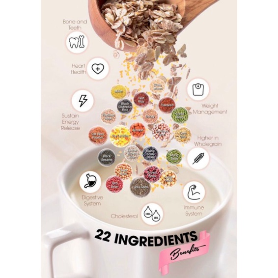 [22 LOẠI HẠT] Bột ngũ cốc dinh dưỡng Singapore 22 Nutrimix Complete Chia seed 750g (hạt chia)