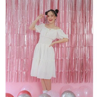 VÁY ĐI CHƠI/ĐI BIỂN - REGY DRESS - VÁY TRỄ VAI TAY NGẮN CÓ CHUN EO - V0078