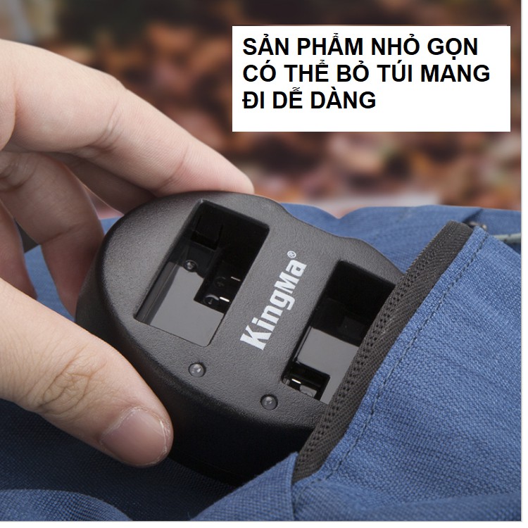 Bộ sạc pin máy ảnh canon LP-E8 Hãng Kingma sạc đồng thời 2 pin 1 lúc dùng cho máy ảnh EOS 700D 650D 600D 550D