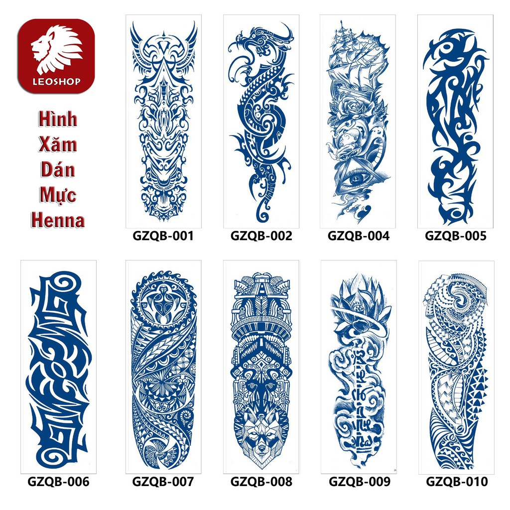 Hình Xăm Dán 15 Ngày Loại Tốt Không Lem Kín Tay LEO TATTOO (48x17cm)