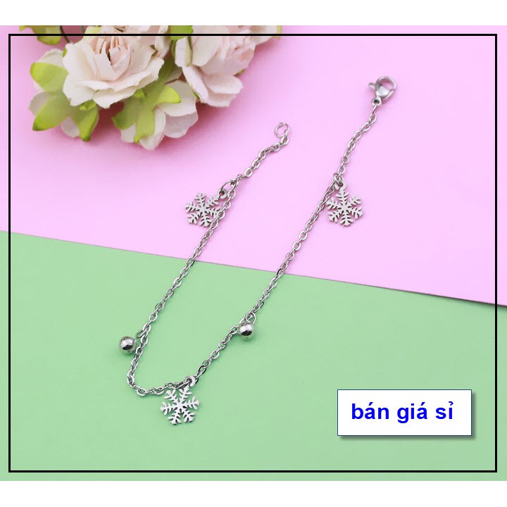 Lắc Chân Inox Hoa Tuyết Và Bi - TS20183010006012