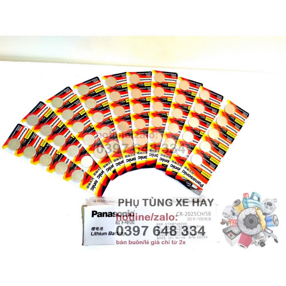 * Pin Vỉ 5 Viên Pin Panasonic CR2032 / CR2025 / CR2016 điều khiển ô tô, xe máy, đồng hồ