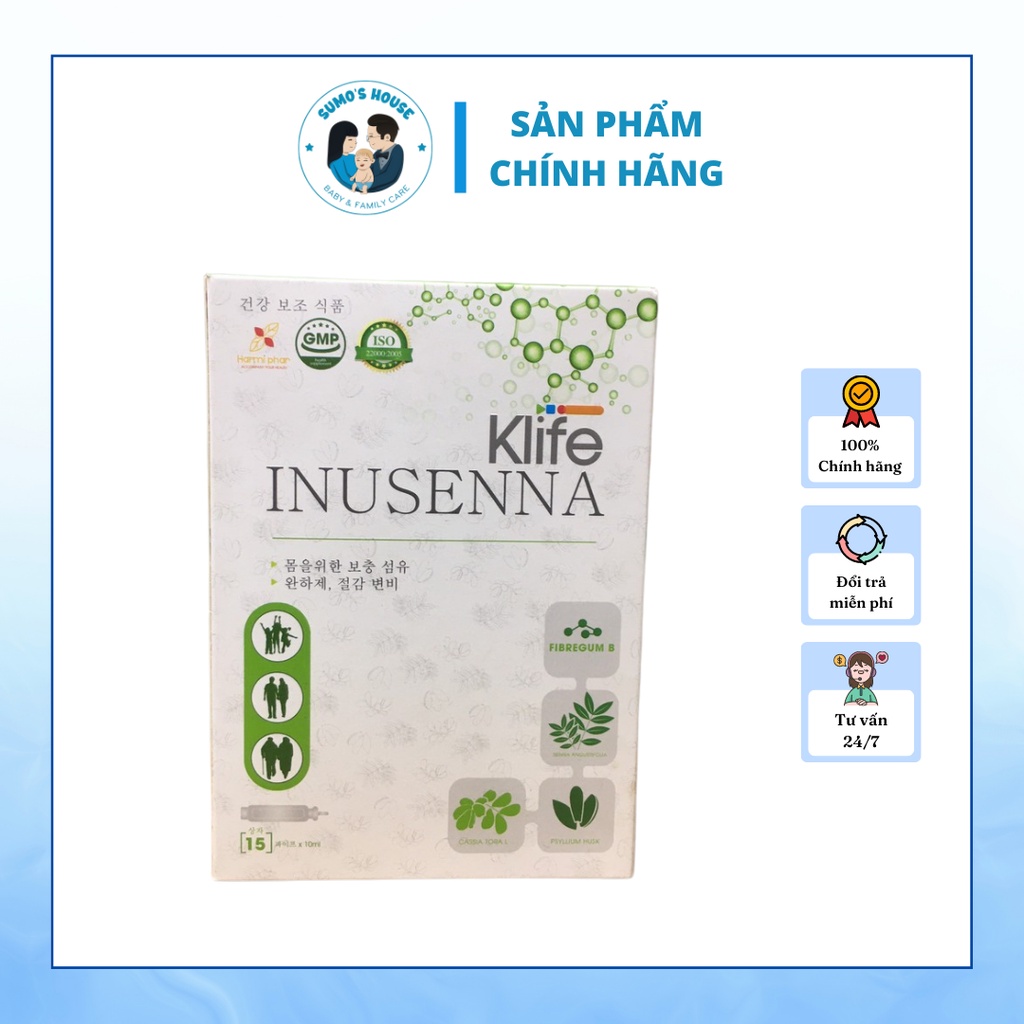 Klife Inusenna Bổ Sung Chất Xơ, Nhuận Tràng Hộp 15 Ống X 10ml