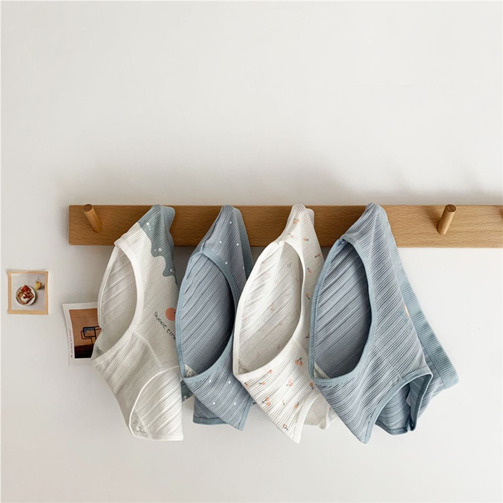 Quần Lót Cotton Thoáng Khí Đính Nơ Họa Tiết Kẻ Sọc / Chấm Bi Phong Cách Hàn Quốc Dễ Thương Cho Nữ