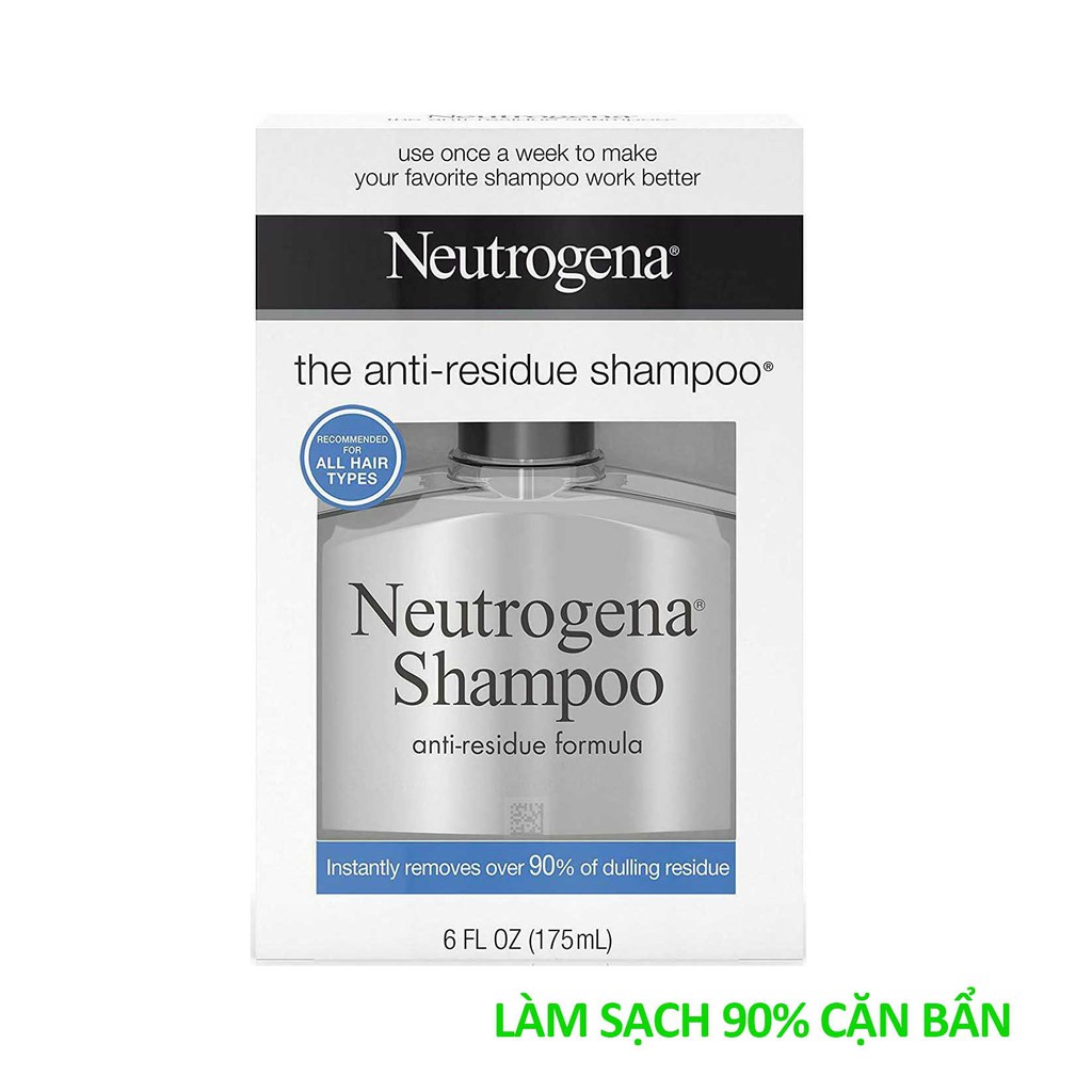 Dầu gội Neutrogena làm sạch 90% cặn bẩn, giúp da đầu thông thoáng và tóc phát triển khỏe mạnh