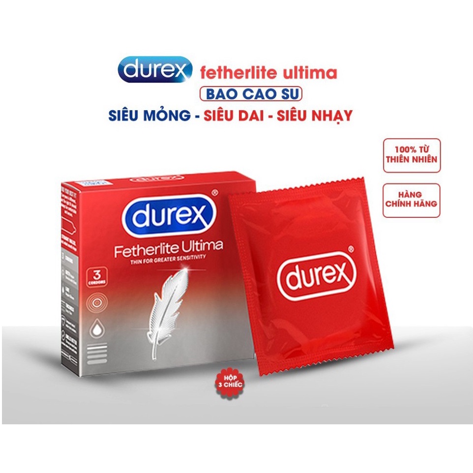 Bao cao su Durex Fetherlite Ultima hộp 3 bao và hộp 12 bao