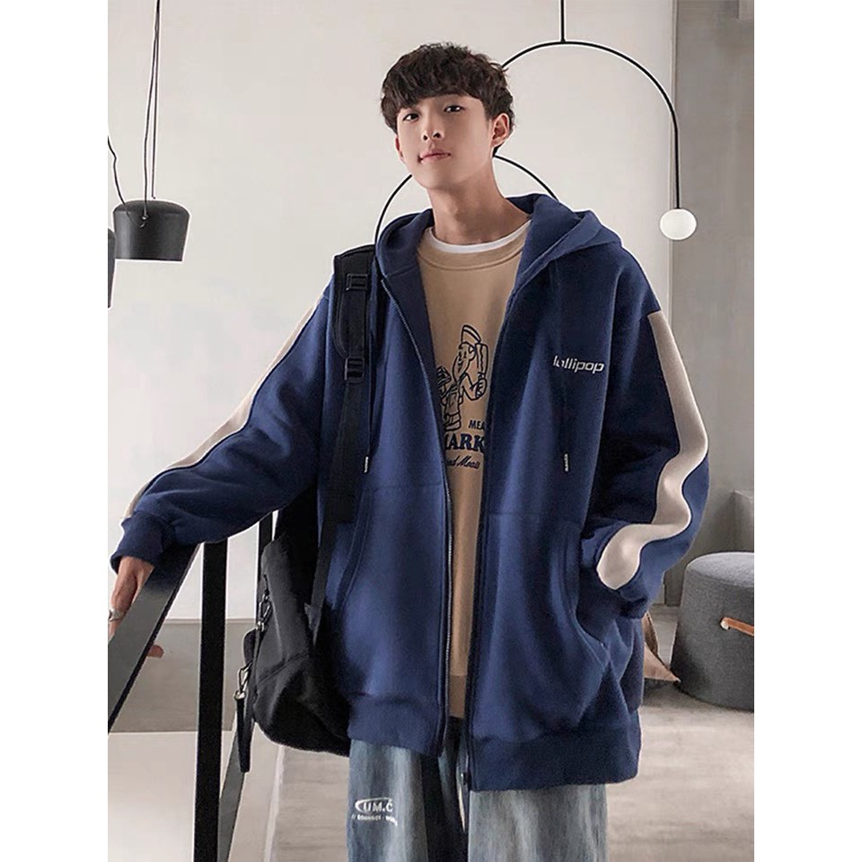 ÁO  KHOÁC HOODIE NAM NỮ CHỐNG NẮNG PHỐI SỌC TAY PHONG CÁCH HÀN