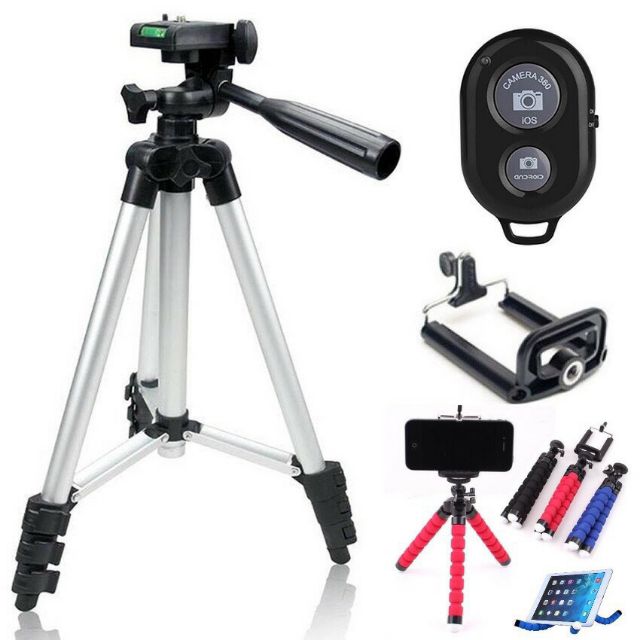 Bộ 1 Tripod TF-3110 kèm 1 Giá đỡ điện thoại và 1 Remote (Tặng Giá Đỡ Bạch Tuộc Đa Năng)