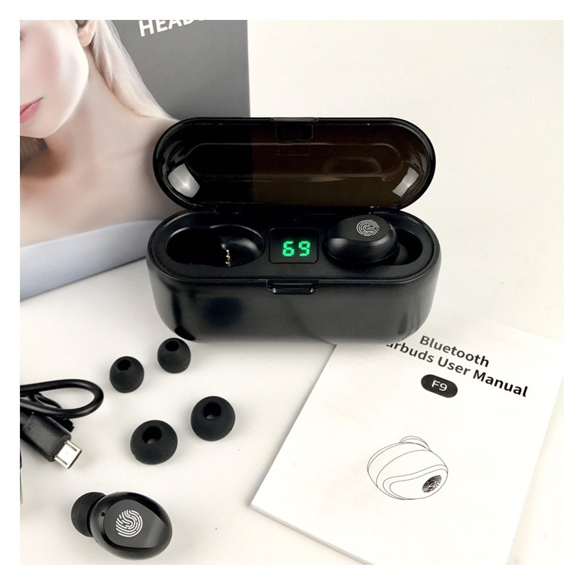 Tai Nghe Bluetooth, Tai Nghe Không Dây AMOI F9 TWS 5.0 9D, Cảm Ứng Chạm, Chống Nước, Chống Ồn. | BigBuy360 - bigbuy360.vn