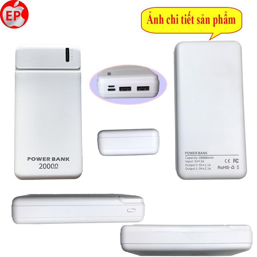 Sạc dự phòng 20000mAh chính hãng bảo hành 12 tháng [1 ĐỔI 1] [MUA 1 TẶNG 3]