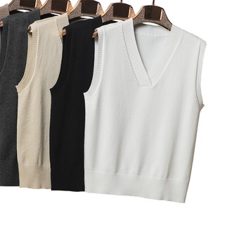 Áo len nữ - Áo gile len cổ tim cao cấp màu Đỏ đô, Xám đậm, Đen, Xanh Đen - Danangsale