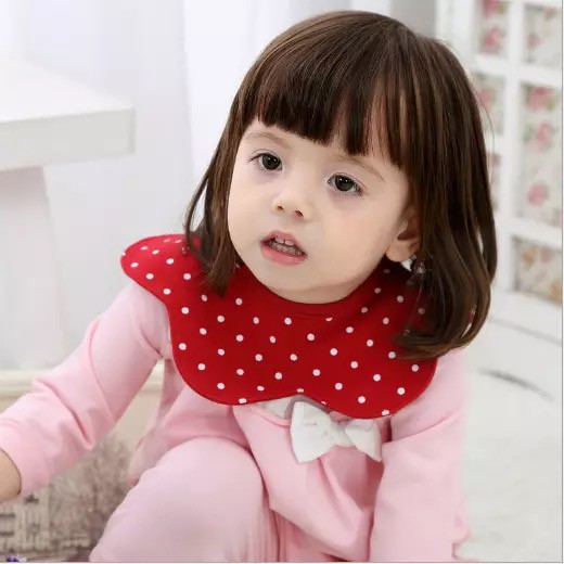 Yếm Ăn Tròn 4 Lớp Họa Tiết Hoa Đáng Yêu Dành Cho Bé