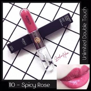 [Hồng rose 110] SON KIKO 2 ĐẦU ❤ KIKO MILANO UNLIMITED DOUBLE TOUCH SPICY ROSE