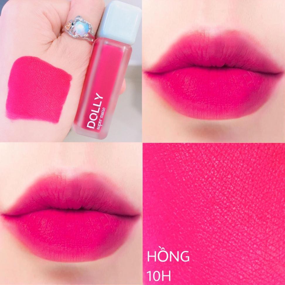 Hot trend 2021 [Hồng 10 Giờ] Son Kem Lì Dolly Super Matte Không Chì Màu Hồng 10 Giờ [09]