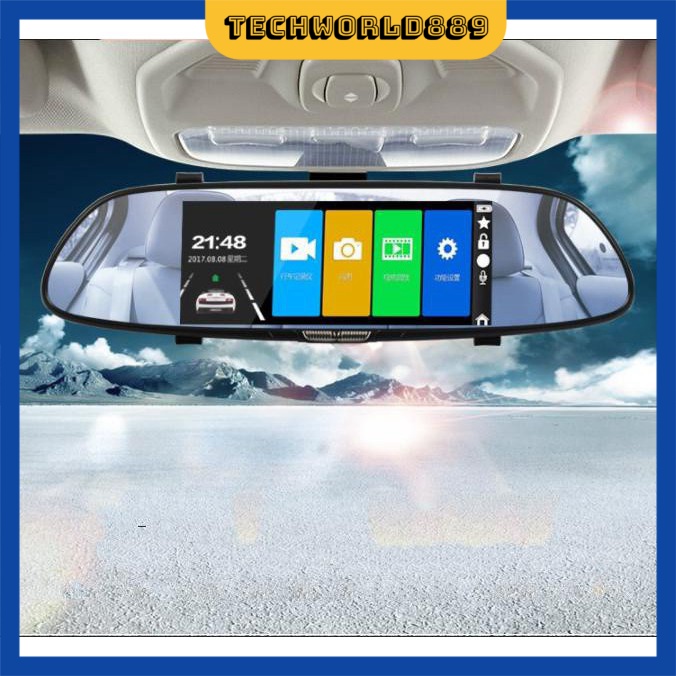 ✨ Camera hành trình ô tô gương 7 inch, camera lùi hồng ngoại (chế độ ghi chuyển động khi tắt máy xe ) - TechWorld889
