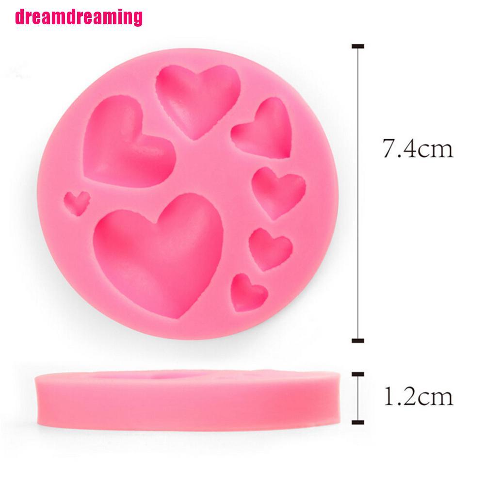 Khuôn Làm Bánh Chất Liệu Silicone Hình Trái Tim 3d Dễ Thương