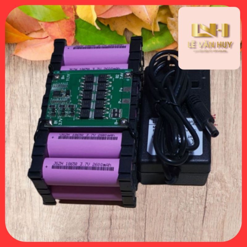 Bộ pin 3s Hồng - 10.4A - mạch bv 30a - xả 10c