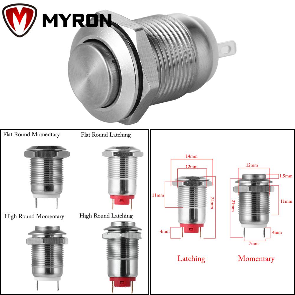 Công Tắc Nút Nhấn Khởi Động Từ Kim Loại Hình Tròn Chống Nước 12mm 250v