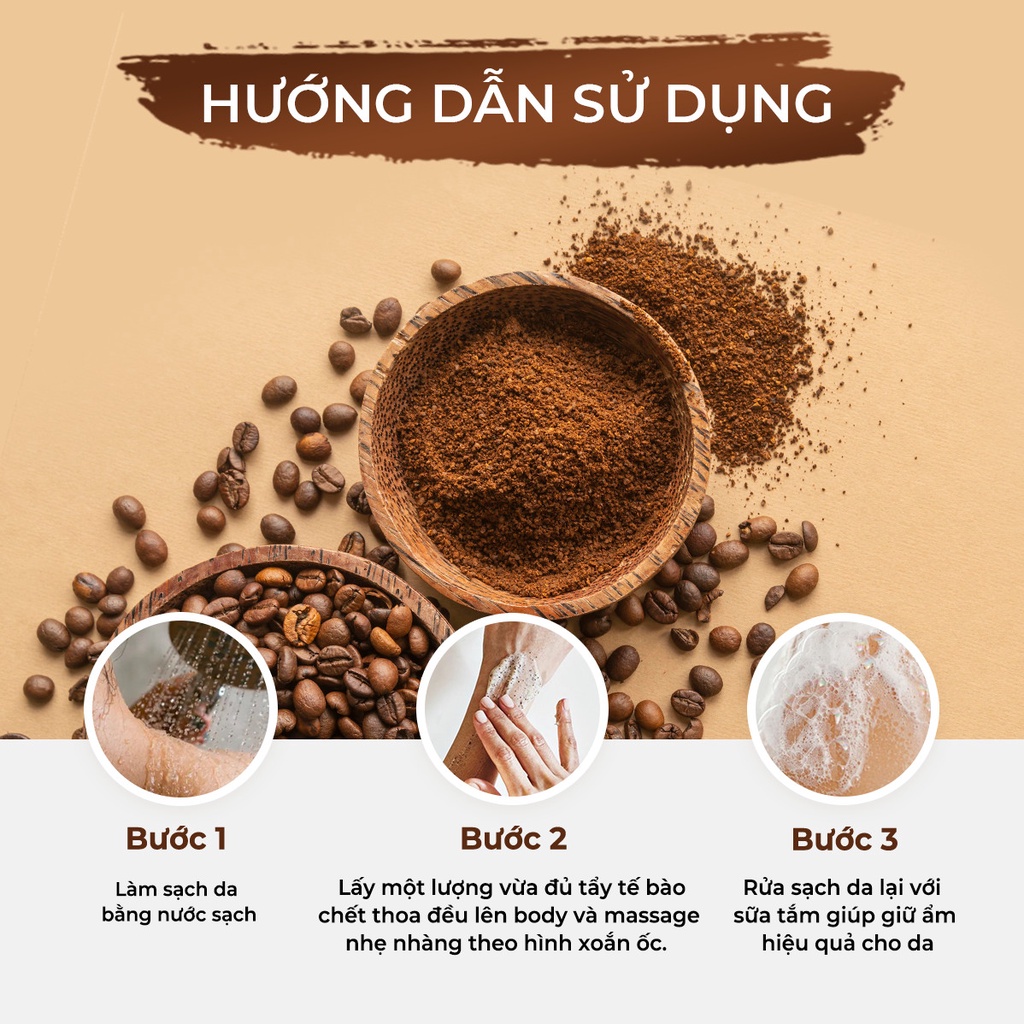 Tẩy Tế Bào Chết Cà Phê Cho Body Giúp Tẩy Da Chết, Cấp Ẩm, Cải Thiện Làn Da Sáng Mịn Ori Coffee Body Scrub 250ml