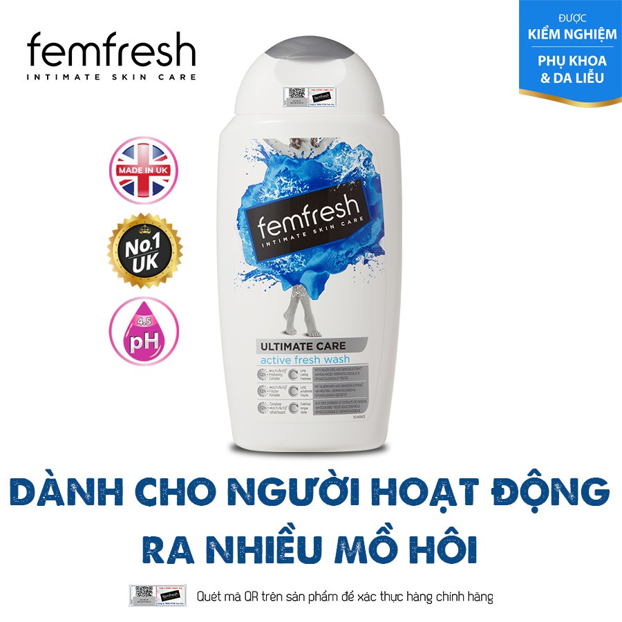 Dung dịch vệ sinh phụ nữ Femfresh Anh Quốc  250ml - Hàng chính hãng