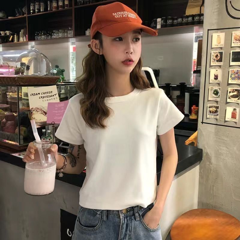 Áo Thun Ngắn Tay Mùa Hè Dáng Rộng Dài Trung Bình Thiết Kế Mới Cho Nữ