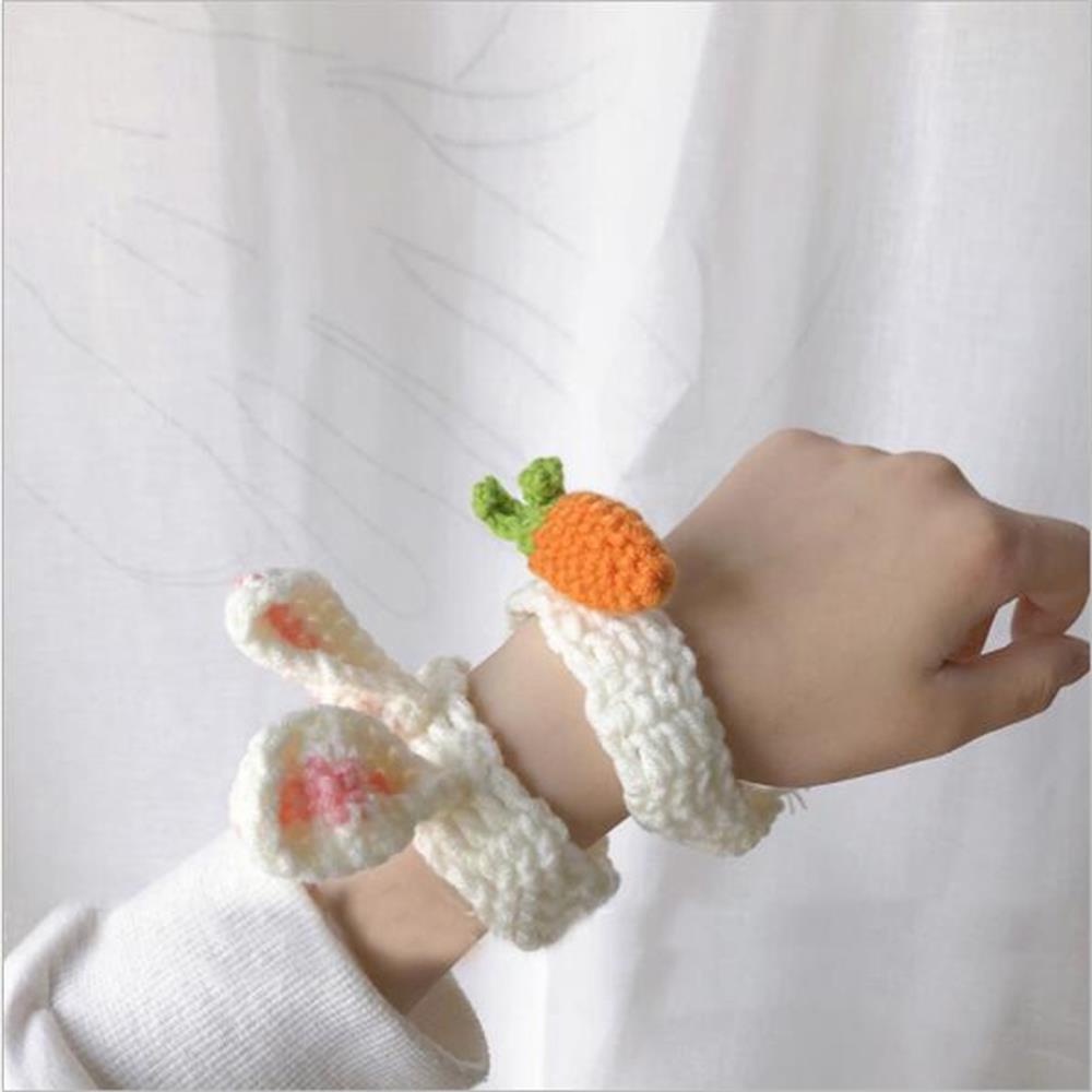 Vòng đeo tay đan bằng tay, Phim hoạt hình động vật dễ thương len thỏ Ếch cà rốt mèo đeo tai, đồ trang sức thời trang Quà tặng sáng tạo cho cô gái bé trai trẻ em bạn bè