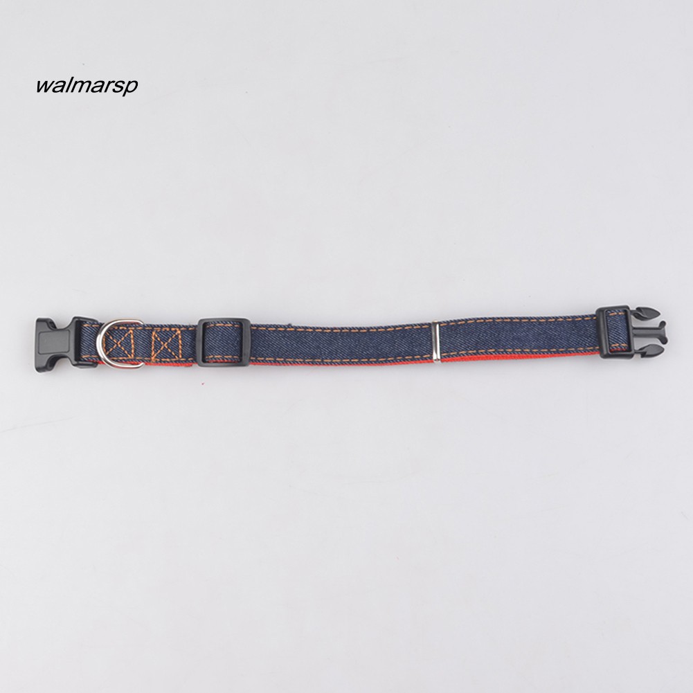 ZZ_Pet Dog Puppy Denim Adjustable Soft Collar Buckle D-ring Necklace Neck Strap