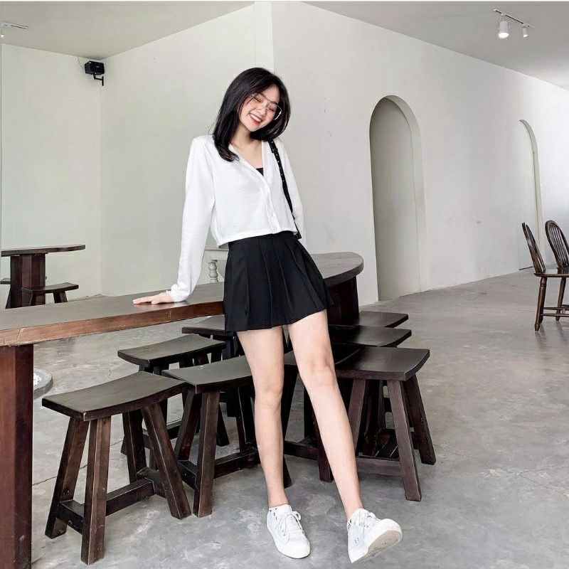 Áo Cardigan croptop dài tay trẻ trung khoác ngoài hàng quảng châu