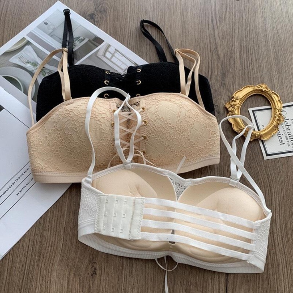 ❤️FREESHIP❤️Áo Ngực Ren Không Dây Nâng Ngực Có Dây Rút