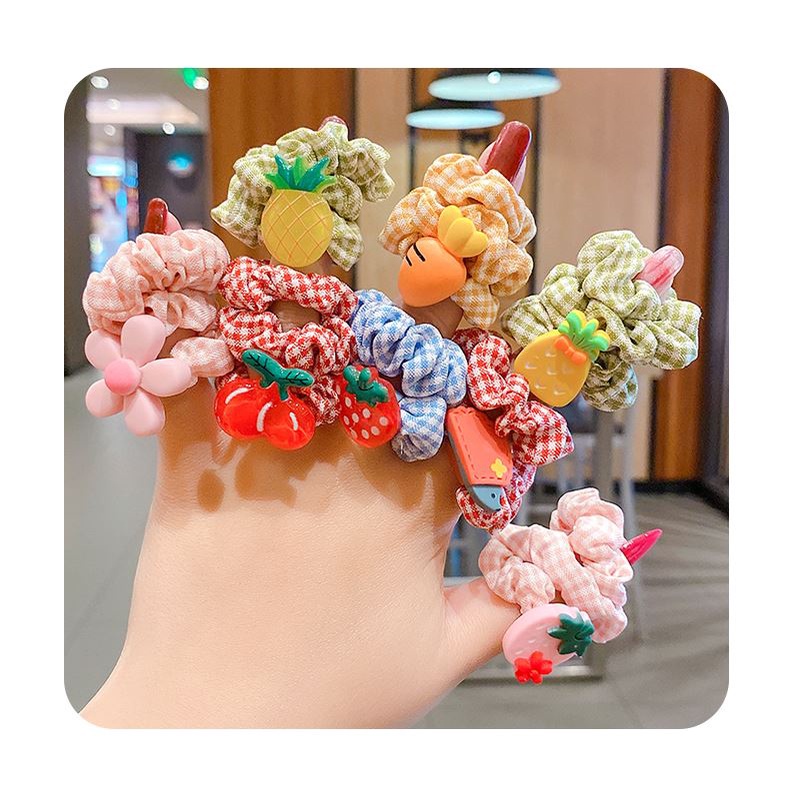 Set 10 Dây Thun Cột Tóc Đáng Yêu Thoải Mái Cho Bé Gái