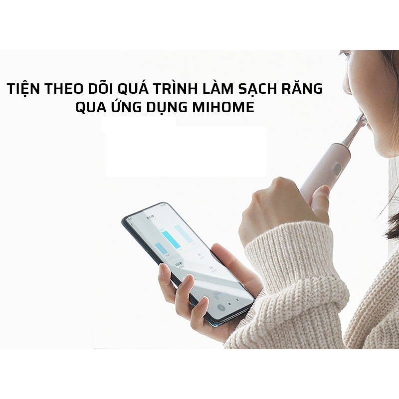 Bàn Chải Điện Xiaomi Mijia T500, T300, T100 Bàn Chải Siêu Âm Làm Trắng Răng Máy Rung Không Dây Vệ Sinh Răng Miệng Sạch