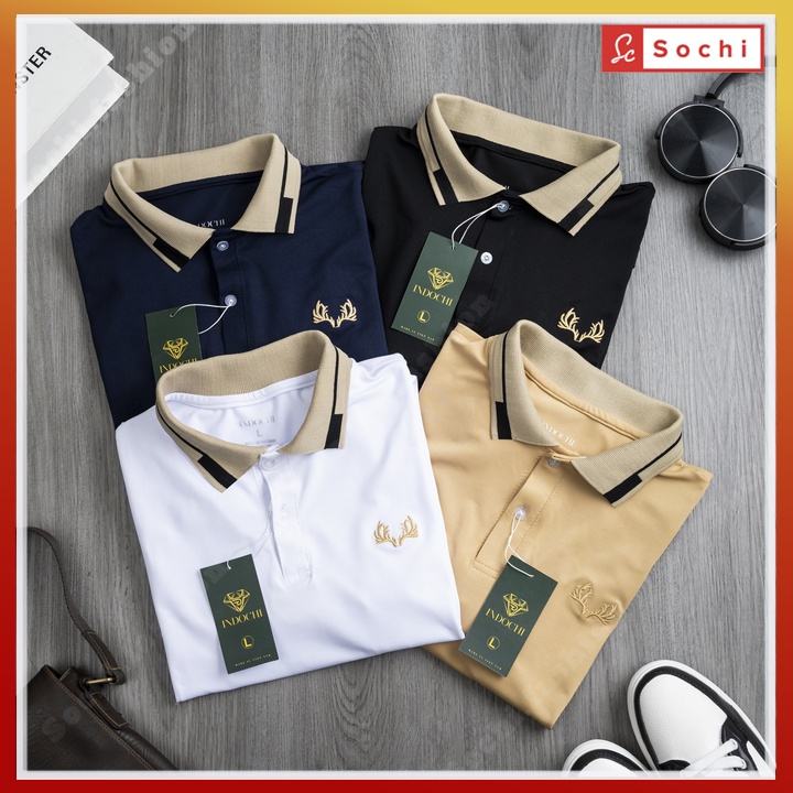 Áo thun Polo nam,[tặng khẩu trang in 3D] áo polo nam cổ bẻ thêu logo tuần lộc hàng chính hãng cao cấp mã PL66