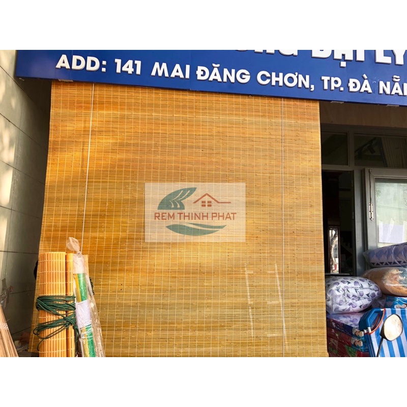 Mành sáo trúc ngoài trời mẫu trúc Vàng nan nhỏ. Mành tre che nắng ngoài trời mái hiên KT 1.2x2m; 1.5x2m; 1.8x2M