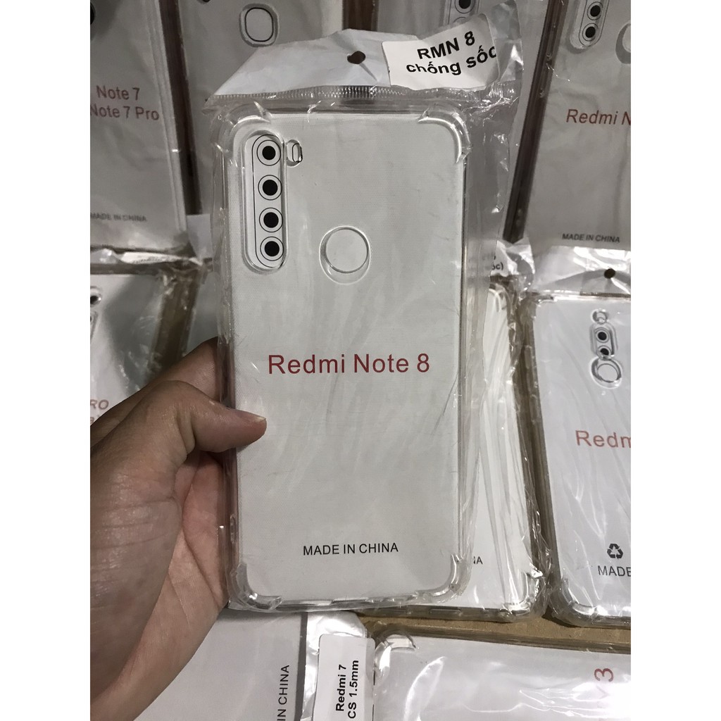 Ốp lưng Redmi Note 8/Note8 Pro-Trong suốt- Dẻo-Chống sốc- Lâu ố Vàng