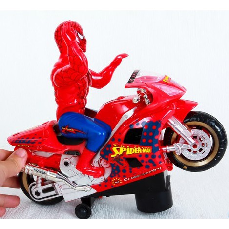 Đồ Chơi Xe Mô Tô Siêu Nhân Nhện Tặng Kèm Pin