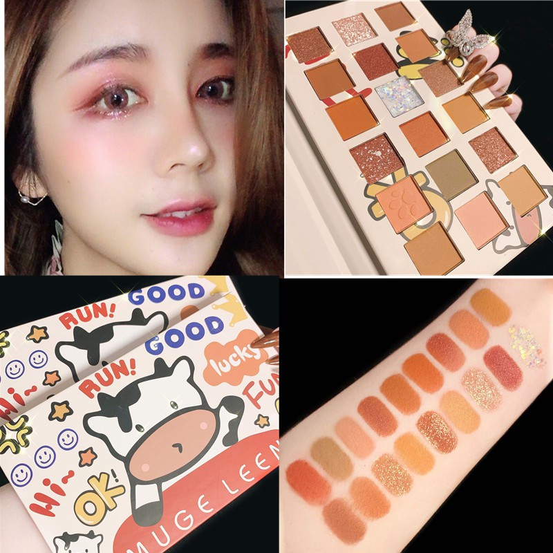 Bảng phấn mắt MUGE LEEN 18 màu lấp lánh chống thấm nước cao cấp