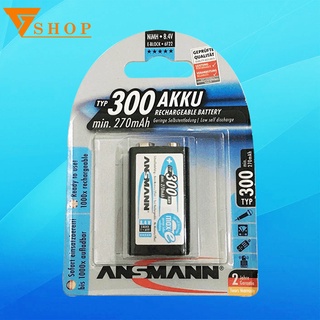 1 vỉ pin sạc 9V, pin vuông Ansmann 275mah (1 vỉ 1 viên )