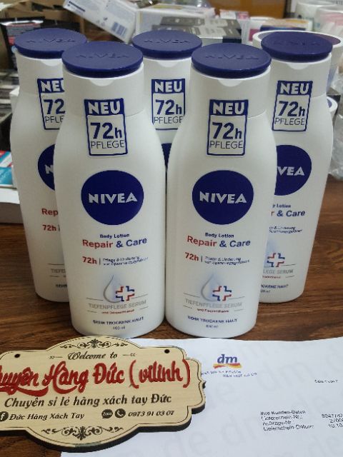 Đủ Bill- Kem dưỡng thể Nivea Q10 body nội địa Đức 400ml