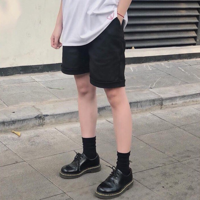 [ẢNH THẬT CUỐI] Quần short nam nữ hai màu WHITE - BLACK kiểu dáng cạp chun có TÚI trước | BigBuy360 - bigbuy360.vn