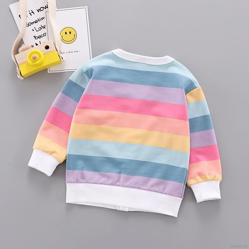 Áo khoác cardigan dệt kim kẻ sọc thời trang Hàn Quốc đáng yêu cho bé