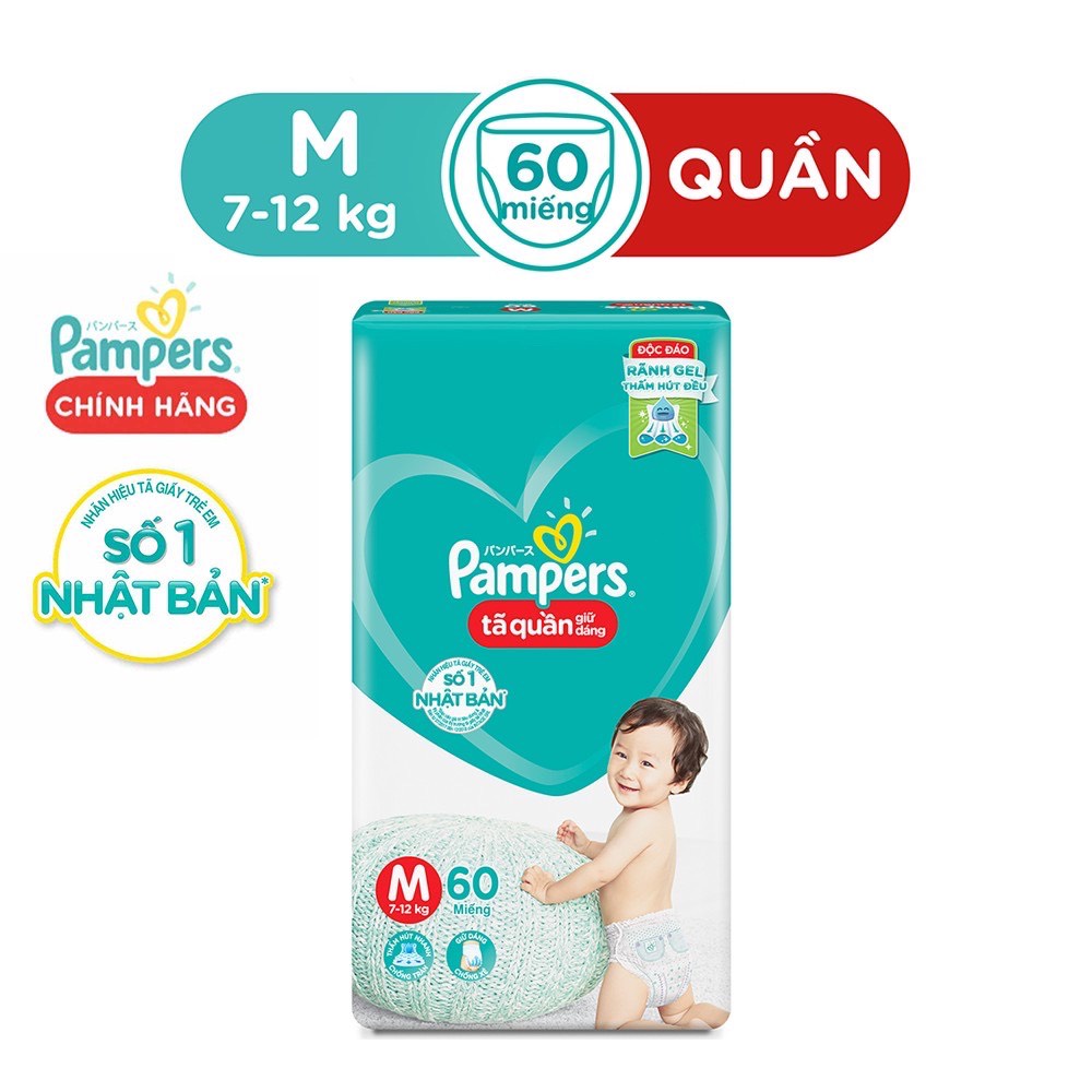 Tã/Bỉm quần ❤️ Pampers ❤ Giữ Dáng Mới Gói Đại M60/L54/XL48/XXL44