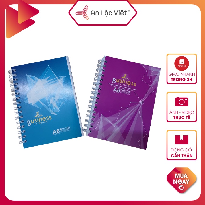 Sổ lò xo 200 trang Business A4 - A5 - A6 - A7 với mặt giấy trắng mịn, dày, lò xo đóng cuốn cực kỳ chắc chắn