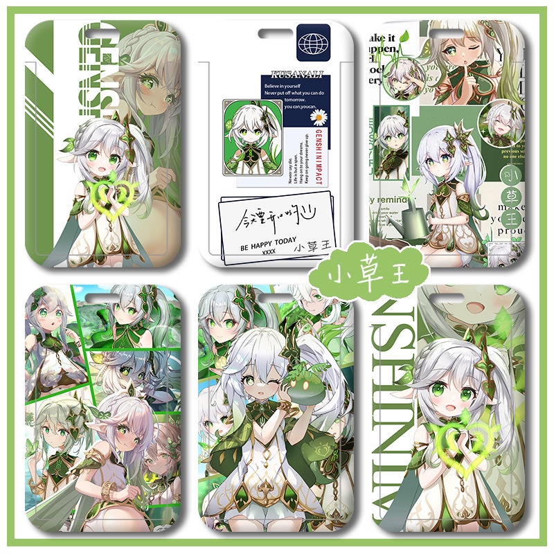 Nahida Card Cover Genshin Impact Grass God New Lesser Lord Kusanali Student Customized Protective Case ID Cover Sumeru Bus Card Anime Lanyard Game Personality Cute Loli Name Tag
