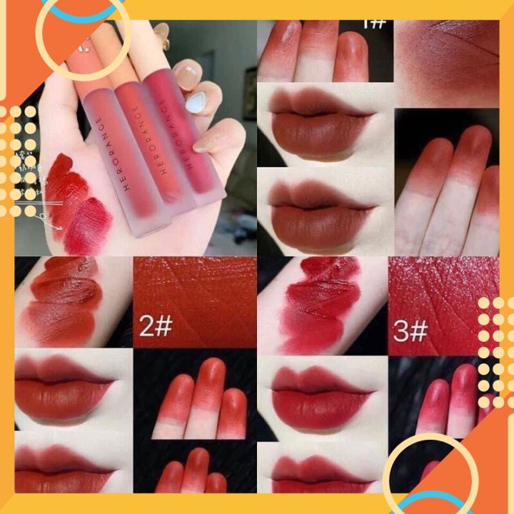 Sét 3 Cây Son Kem HEROANGE Fluffy Lip Glaze Siêu Lì , Siêu Xinh [Chuẩn Nội Địa] | BigBuy360 - bigbuy360.vn