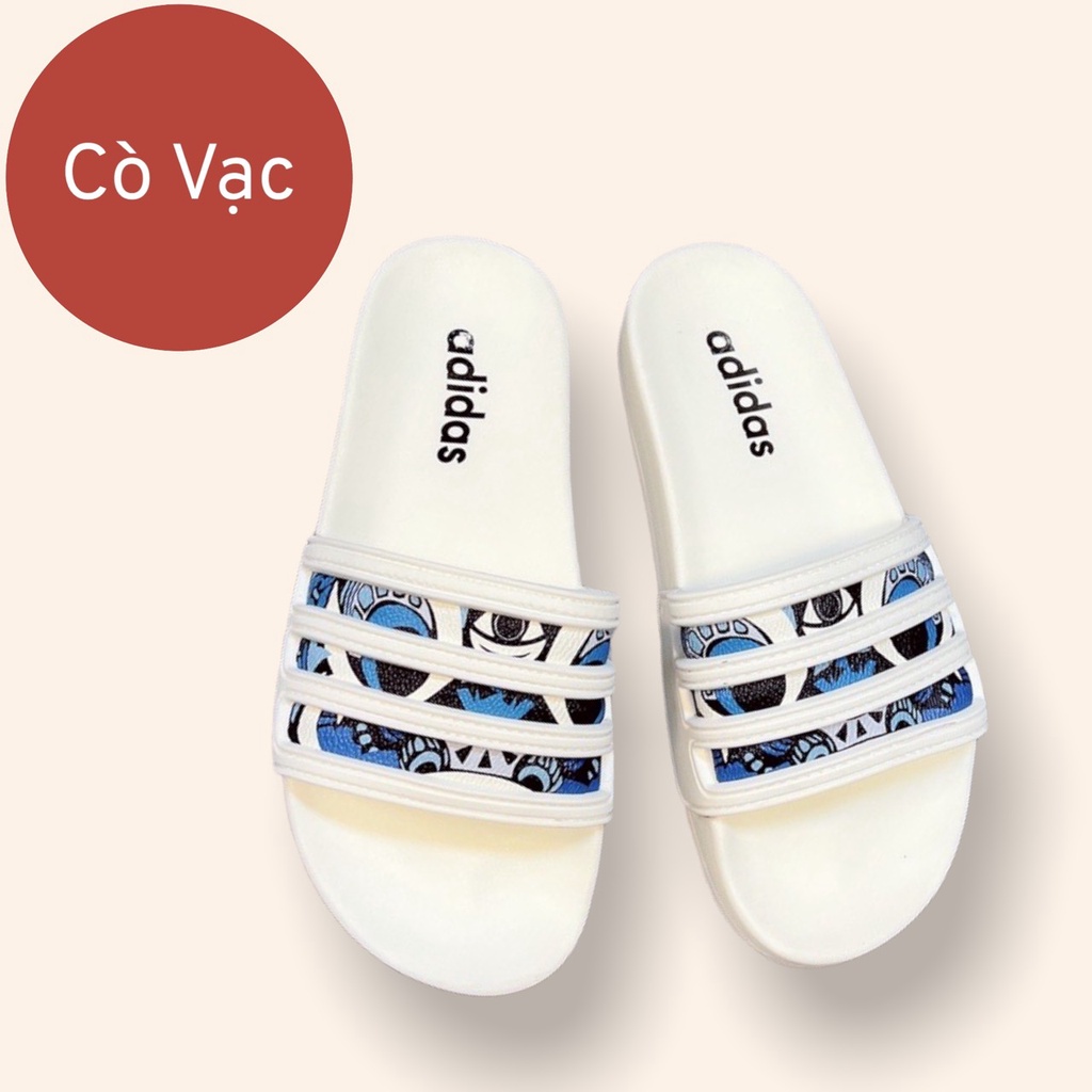 FREE SHIP Dép A.D.I.D.A.S 3 sọc họa tiết mắt kì lân xanh đế kép 2 lớp chống trơn chống trượt